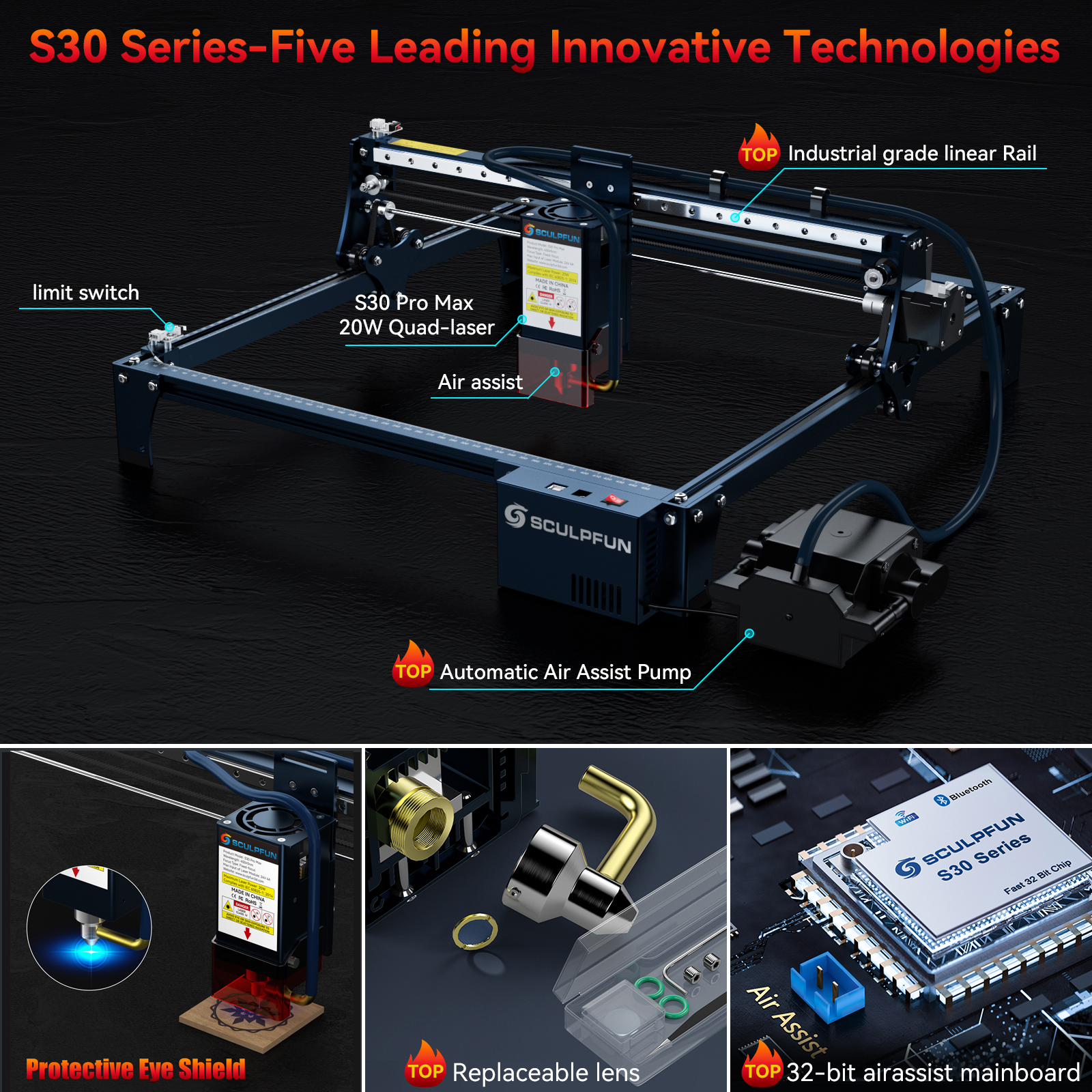 SCULPFUN S30 pro max S30 PRO S - Industrial Laser Removal ulasan dan harga
