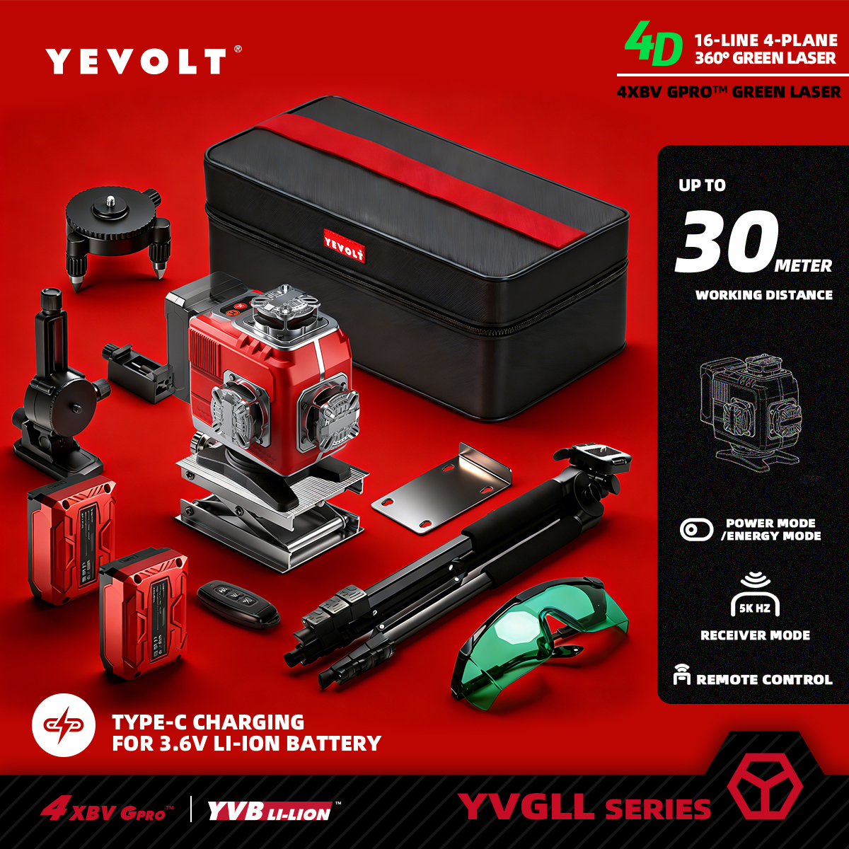 YEVOLT Industrial 16-Line Lase - Industrial Laser Line Generator ulasan dan harga