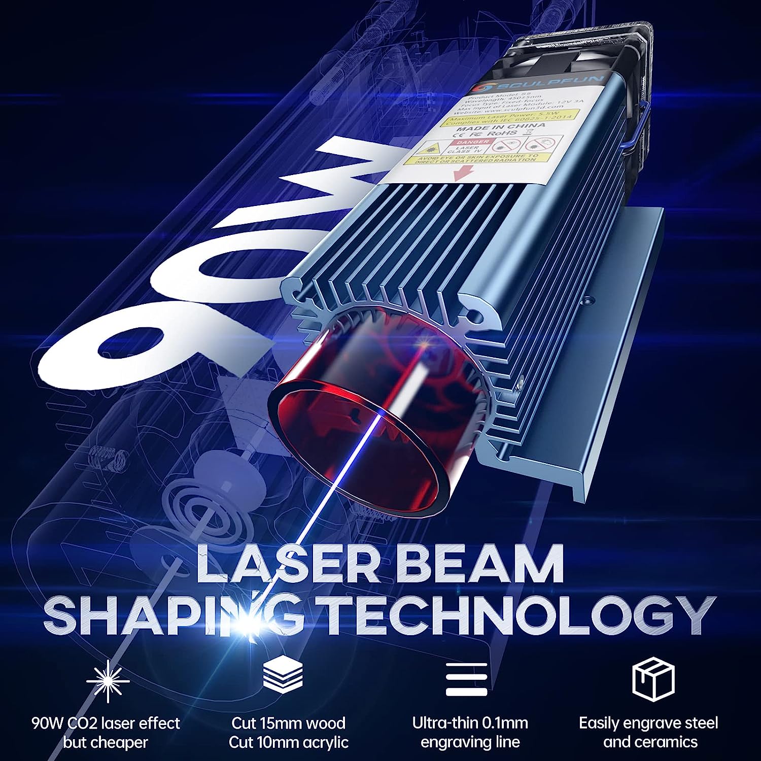 SCULPFUN S9 Laser Engraver 90W - Industrial Laser Removal ulasan dan harga